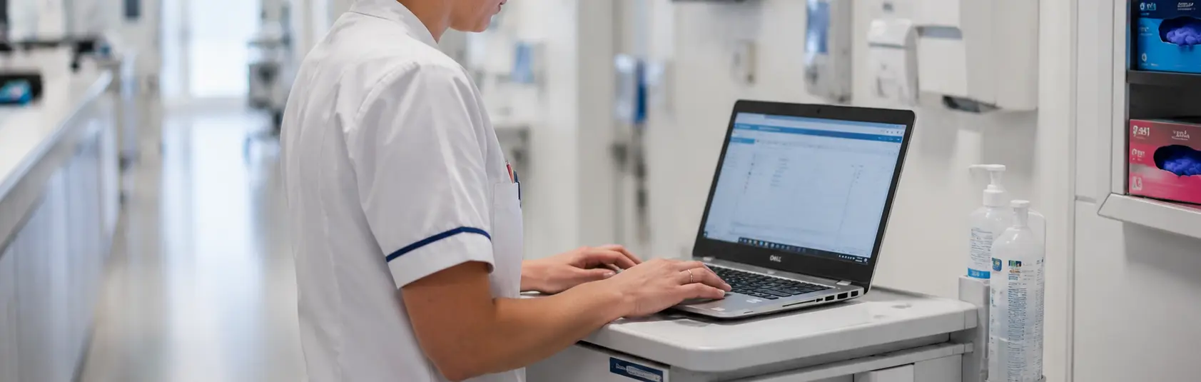 Laptop Smart2Scool gebruikt in ziekenhuis